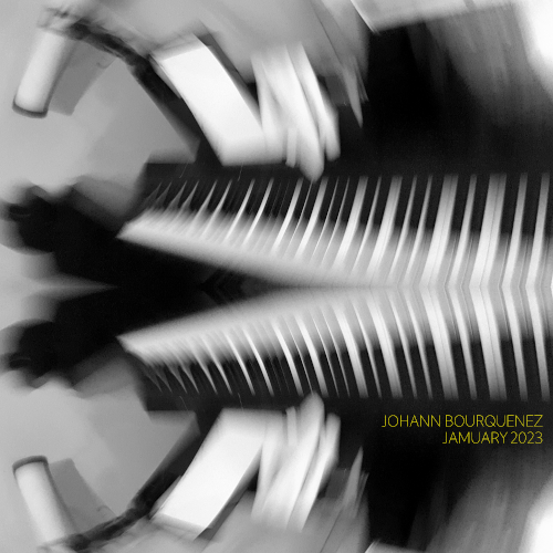 cover of Jamuary2023 - black and white blured photo of my digital piano